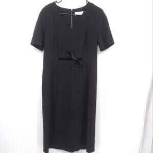 15 Maria Grazia Severi White Black v-neck short sleeve midi dress velvet bow